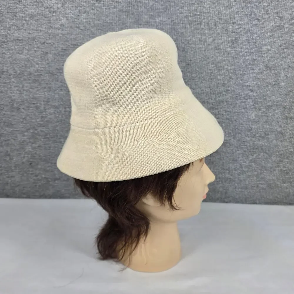 KANGOL KIDS CLASSIC BUCKET HAT – BEIGE KNIT – MADE IN UK – 10
